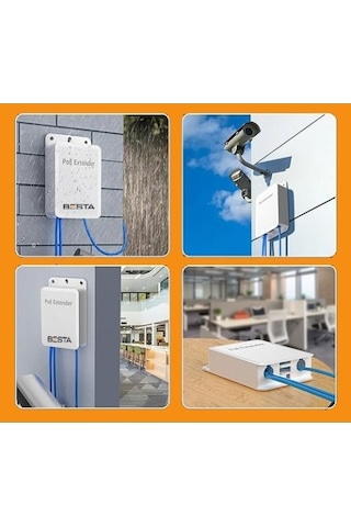 4 Port Outdoor Poe Extender 1 Giriş 3 Çıkış, Ieee 802.3af/at Mini 4 Kanal Poe Tekrarlayıcı Ip66 Su Geçirmez