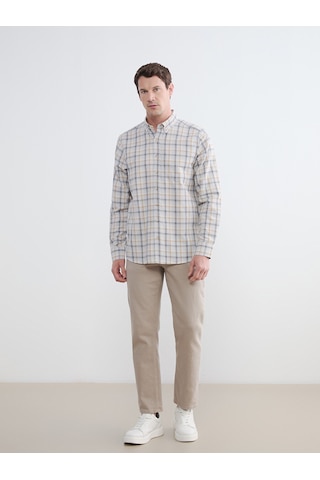 Lcwaıkıkı Classic Gri Regular Fit Ekose Erkek Gömlek
