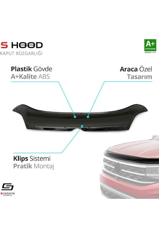 S-dizayn Citroen Jumper Abs Plastik Kaput Rüzgarlığı 2014 Üzeri A+kalite