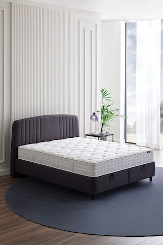 Yataş Bedding Silver Therapy Yatak, Canto Baza, Silver Başlık Çift Kişilik 3'lü Set 140x190 - Antrasit