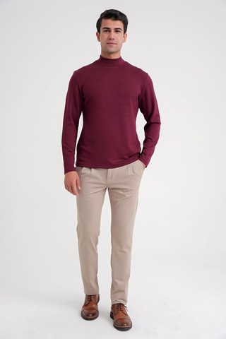 Efor Ts 894 T-shırt Slim Bordo Casual Bordo