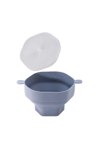 Wezone Mikrodalga Patlatma İçin Katlanabilir Silikon Mısır Patlatma Kabı, Pratik Ve Kolay Kullanım, Gri Renk Diğer