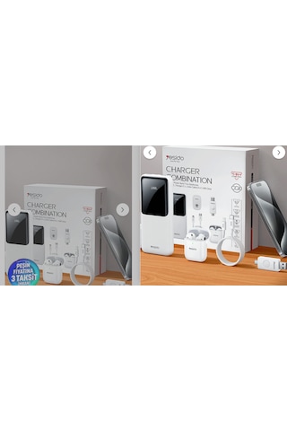 Yesido Cg10 10.000mah Dijital Powerbank 16gb Flash Bellek Airpods Uyumlu Kulaklık 12w Şarj Aleti Kablo 5in1 Set 1