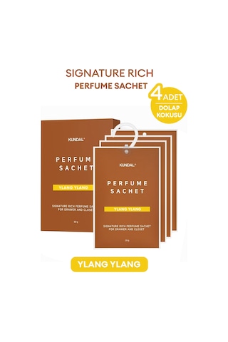 Dolap İçi Parfümlü Koku Kesesi Kundal Signature Rich Perfume Sachet 4x20g Ylang Ylang Çiçeksi