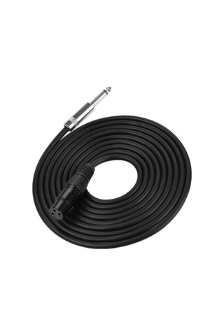 Profesyonel Ses Kablosu: Ggiant Xlr Dişi - 1/4 Ts Mono Gürültü Azaltmalı 5m Mikrofon Kablosu