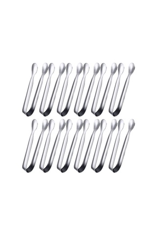 Paslanmaz Çelik Mini Maşa 12'li Paket Buz Şeker Servis Maşası B