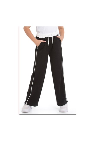 Kız Çocuk Eşofman Alt 7-14 Yaş Double Face Kumaş 12344 Siyah