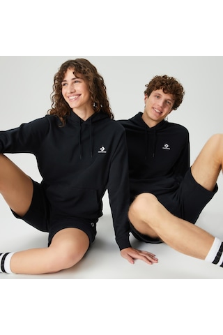 Converse Go-to Embroidered Star Chevron Unisex Siyah Hoodie