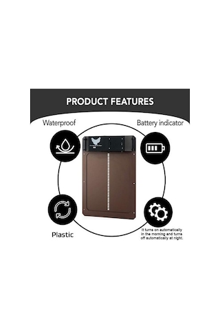 Ximistore9 Işık Sensörlü Otomatik Tavuk Kafesi Kapısı - Yağmur Dayanıklı, Akıllı Açma-kapama, Kahverengi Logo'lu, Pil Hariç