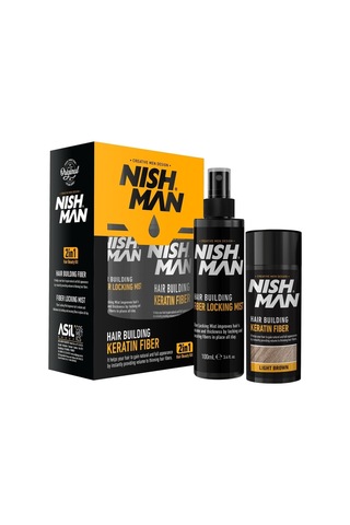 Saç Dolgunlaştırıcı Keratin Fiber Orta Kahve Sabitleyici Sprey Set