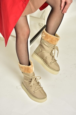 Fox Shoes T476383004 Bej Kumaş Kar Botu Bej-kumaş Bej