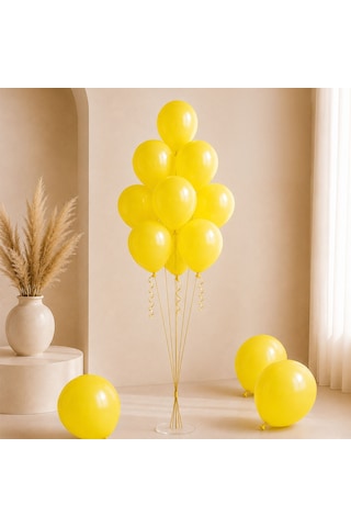 Sarı Renk Lateks Pastel Balon 30 Cm - 12 Adet