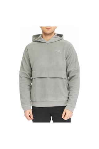 Raru Erkek Kapüşonlu Polar Sweatshirt Dıves Gri