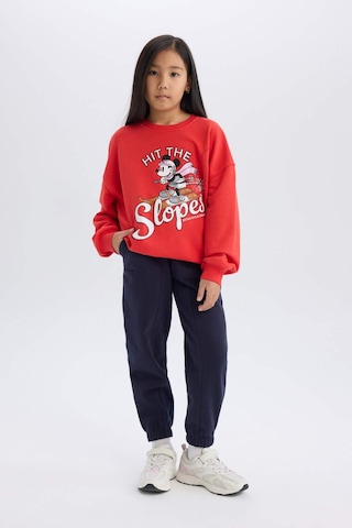 DeFacto Kız Çocuk Disney Mickey & Minnie Oversize Geniş Kalıp Bisiklet Yaka Sweatshirt D4377A824WNRD348 Kırmızı