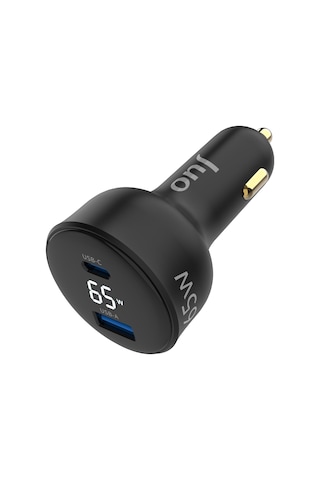 Juo 65w Led Ekranlı Type-c + Usb-a Araç Şarj Aleti İphone & Android & Notebook Araç İçi Şarj Cihazı