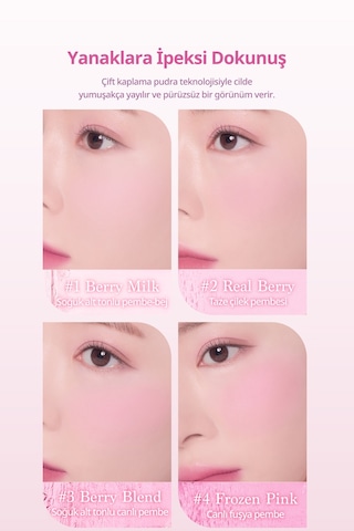 Dasique Karıştırılabilir Renk Tonlarına Sahip 4lü Allık Blending Mood Cheek 06 Berry Smoothie 06 Berry Smoothie