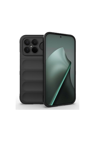 Poco F8 Ultra Kılıf Esnek Tpu Oyuklu Arka Yüzey Tasarımlı Mkst Etnik Silikon Kapak - Siyah Siyah