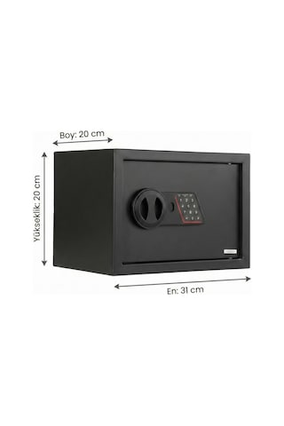 4berry Elektronik Şifreli Çelik Kasa Duvar Ve Zemin Montajlı, Acil Anahtarlı, 9 Litre - Siyah