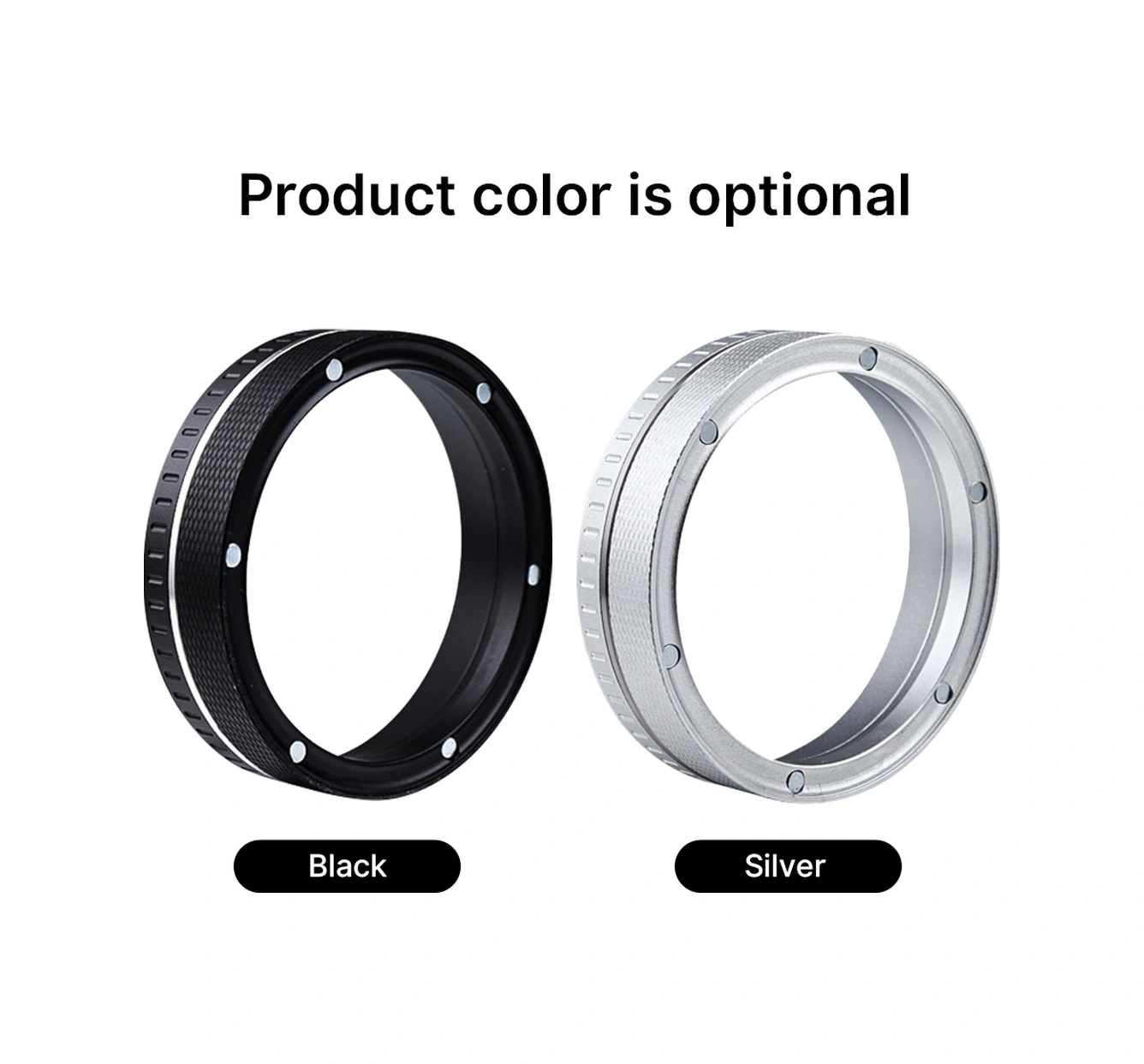 Kangvka Alüminyum Kahve Toz Toplama Halka, 6 Mıknatıslı Tutma, Kayma Engellici Elmas Desenli, 51mm Siyah, Delonghi/donlim/uyumlu, Toz Dağılması Önleyici Siyah