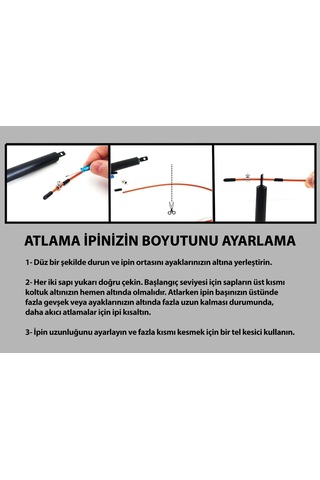 Uzunluğu Ayarlanabilir Çelik Telli Atlama İpi - Speed Rope