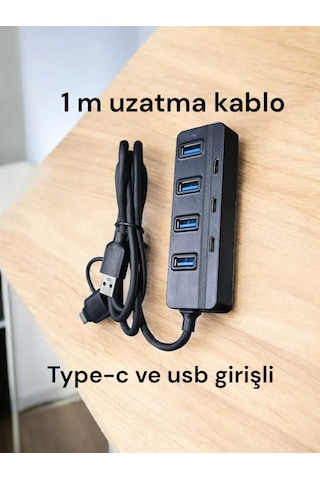 7 İn 1 Usb Type-c Usb 3.0 Type-c 5 Gbps Çevirici Adaptör Çok Port