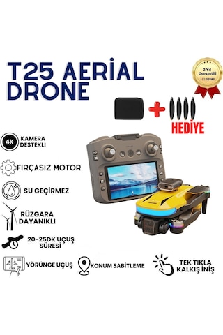 Aerial T25 Hd Kameralı, Fırçasız Motorlu, Katlanabilir Drone-1606