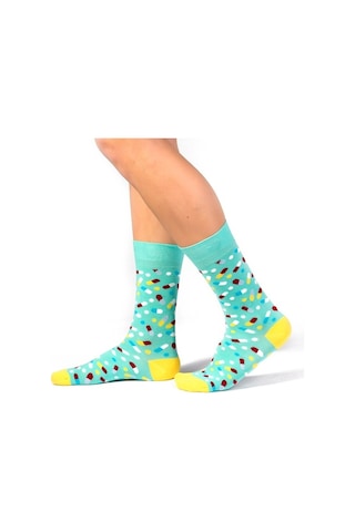 6'lı Organik Pamuklu Dikişsiz Erkek Çok Renkli Desenli Çorap (448387653) Siyah