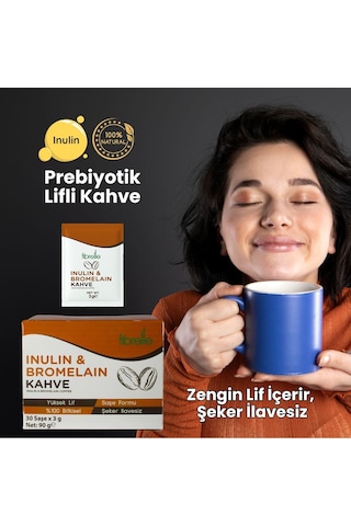 Fibrelle İnülin-bromelain Kahve 30 Adet 3 Gr Kutu Saşe 90 G Diğer