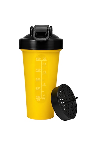 King Of The Gym Shaker 650 Ml Ölçekli Ve Sızdırmaz Kapaklı Protein Shaker 2'li Set Şeffaf+sarı Şeffaf-sarı