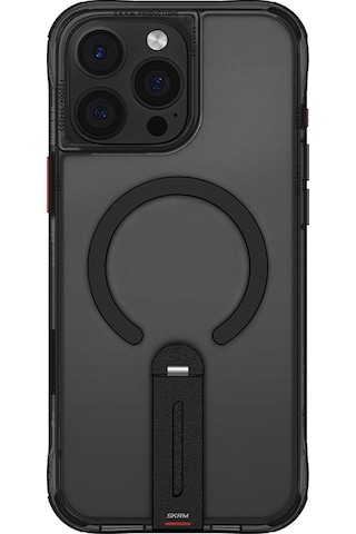 Apple Uyumlu iPhone 16 Pro Kılıf Magsafe Şarj Özellikli 360 Derece Dönebilen Standlı Skinarma Helix Kapak Siyah