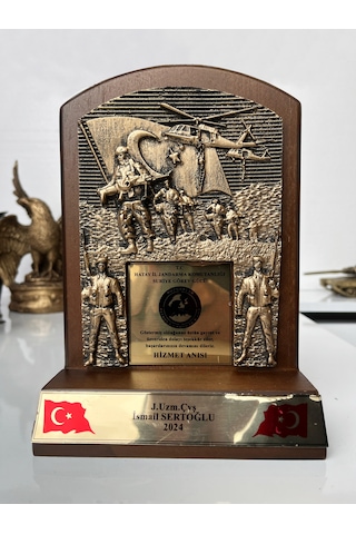 Askeri Birliklere Özel Hizmet Anısı Plaket Kahverengi