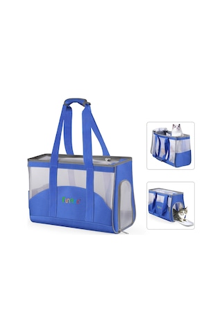 Funadd Portable Breathable Pet Bag Outdoor Shoulder Tote Bag Mavi