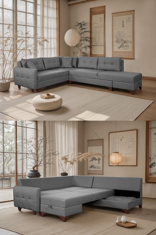 Eymense Cloft Köşe Koltuk Gri