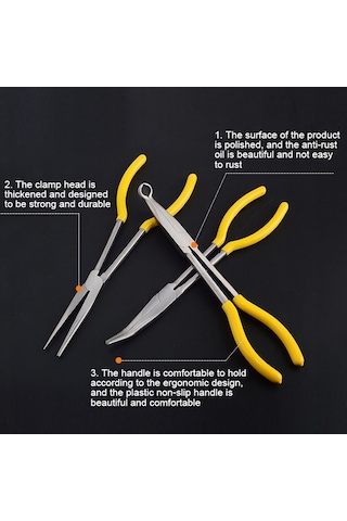 11 İnç Çok Fonksiyonlu 90 Derece Bükme İğne Burunlu Pense El Aleti