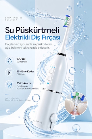Su Püskürtmeli Sonik Elektrikli Diş Fırçası Ve Hassas Diş Arası Temizleyicisi Şarjlı