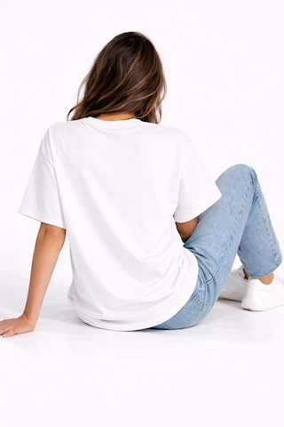 Nevermind The Beast Inside Me Baskılı Unisex Oversize Tişört Siyah Kedi Gra Beyaz
