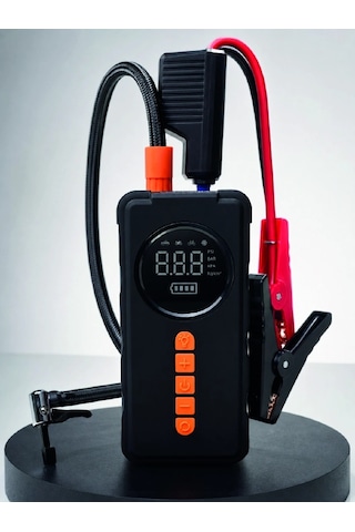 Dijital Lastik Şişirme Kompresörü Akü Takviye Powerbank Led Aydınlatmalı Acil Durum Cihazı 1
