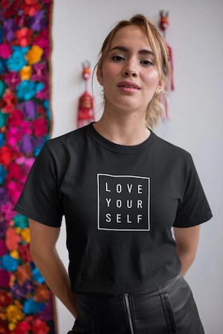 Freedom Store Unisex Erkek/kadın Özel Baskılı Modern Fit %100 Pamuk Bisiklet Yaka T-shirt Siyah