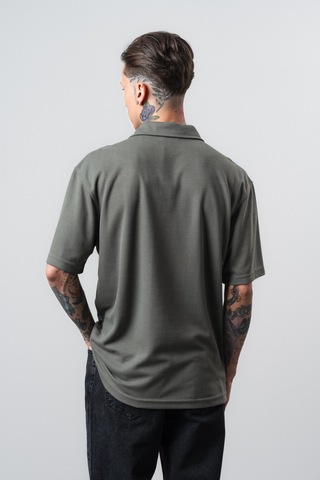 Respire Erkek Senor Yazılı Polo Yaka Regular Fit T-shirt Haki
