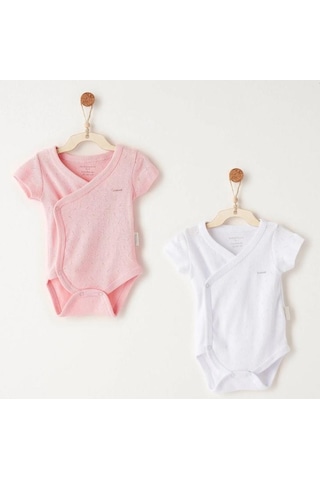 AndyWawa Andy Wawa Zıbın Body 2li Jacquard Basic Koyu Pembe - Beyaz-12510 Pembe
