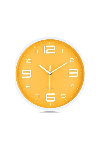 Primepickings Modern Limon Sarı Duvar Saati 10 Inç Sessiz Sigara Geçiyor Kuvars Saatler Oturma Odası Mutfak A