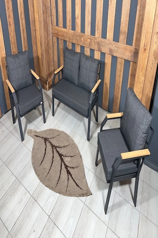 Ard & Garden 211 Antrasit Fermuarlı Balkon Bahçe Takımı, Cafe, Salon - Metal Kanepe Koltuk Takım Antrasit