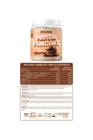 Prime Nutrition Protein Pancake 750 Gram. Hazır Proteinli Pankek Tozu