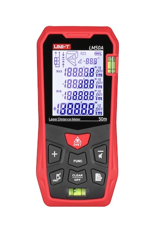 Moveevo Unı-t Lm50a Lazer Mesafe Ölçer: 50m Aralık, Lcd Arka Işık, 99 Veri Depolama, Çoklu Mod Alan/hacim/pitagoras , Taşıma Çantası