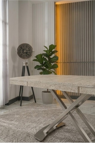 Venoxa Premium 80x120 / 80x180 Ölçülü Mdf Masa Tek Masadır Traverten Traverten