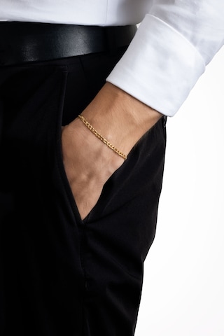 Klasik Sarı Kaplama Çelik Erkek Bileklik Sarı