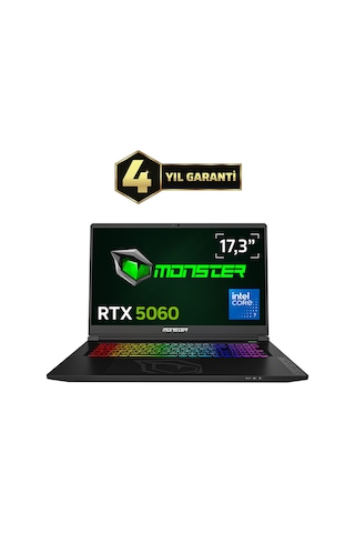 Monster Tulpar T7 V26.3.8 Core 7 250H 64 GB 1 TB SSD 8 GB RTX5060 17.3" Free Dos Dizüstü Bilgisayar