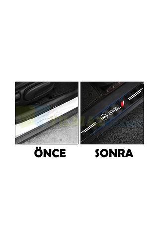 Opel Karbon Kapı Eşiği Koruma Oto Sticker 4 Parça