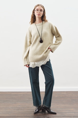 Dantel Şeritli Askılı Bluz Ekru Ekru