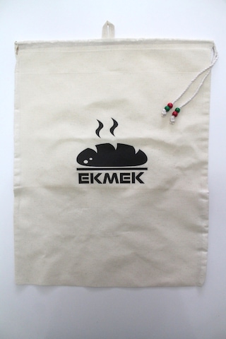 Büyük Boy Sıcak Ekmek  Baskılı Askılı Büzgülü Ekmek Torbası 50x40